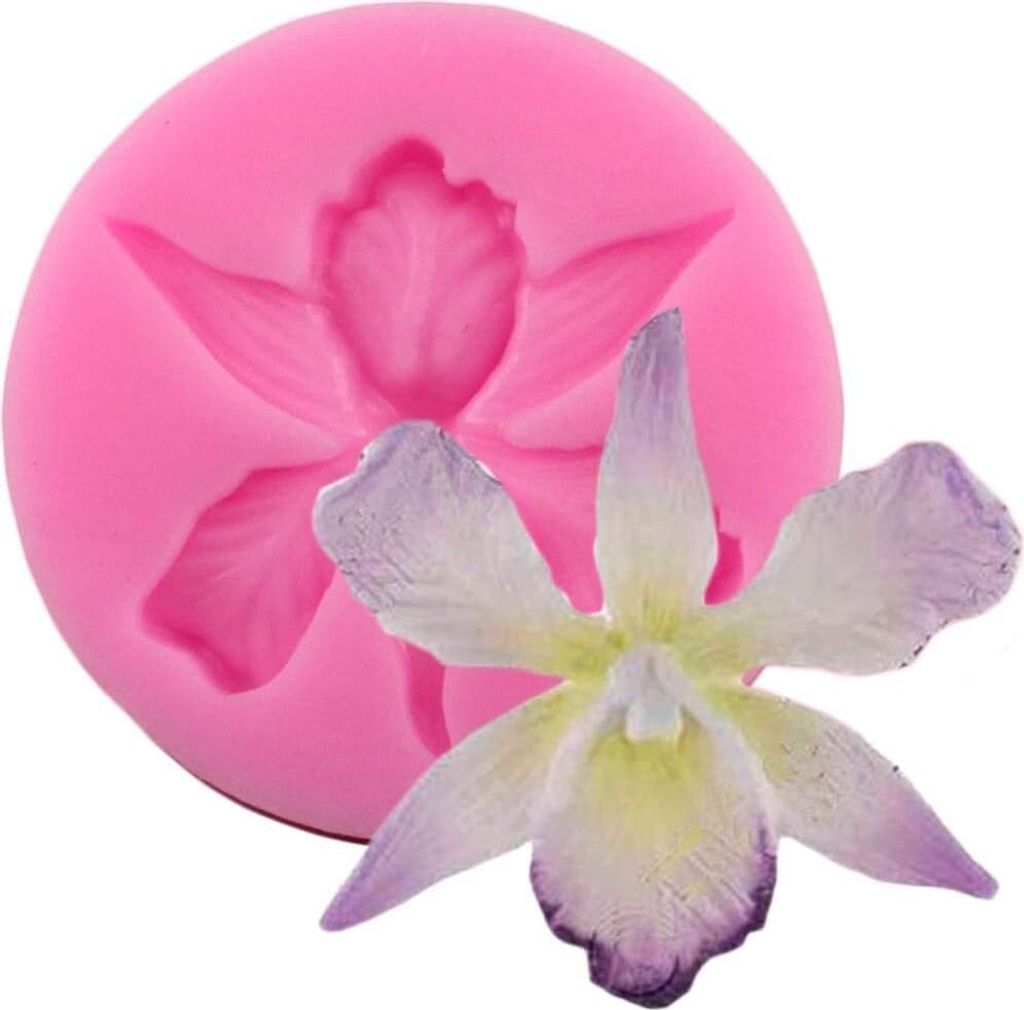 Niedliche Mini-Orchideen-Silikonform (Cymbidium) für DIY-Kuchen, Fondant, Kekse, 3D-Bonbons, Desserts und als Dekorationswerkzeug.