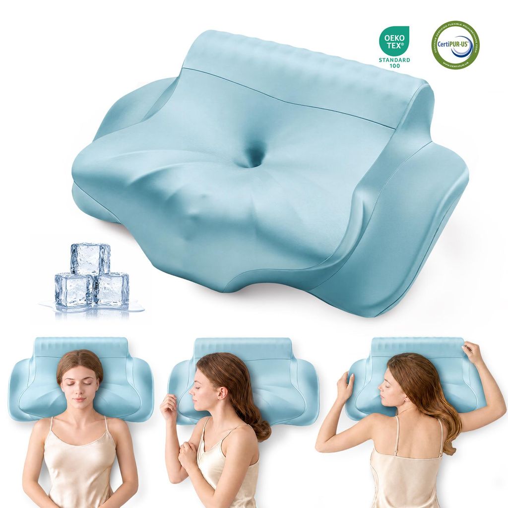NicePlus Nackenstützkissen Memory Foam, kühlend, 62 x 35 Produktbild 