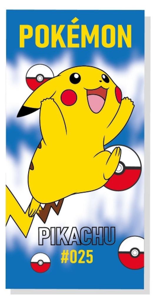 Asciugamano da bagno in cotone Pokemon Pikachu Pokeball Immagine del prodotto 