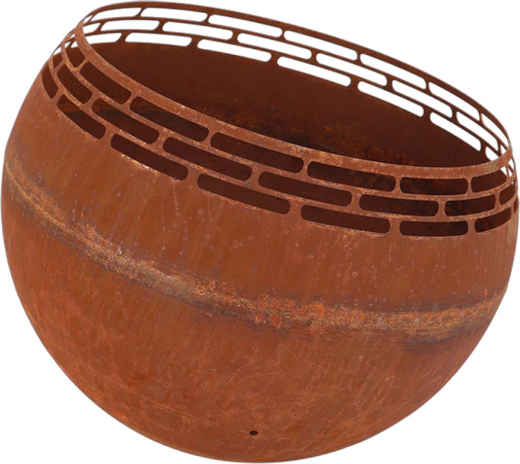 Feuer Ball rostig 58cm Korb Stelle Schale Terrassen Ofen Metall Lager Laser cut