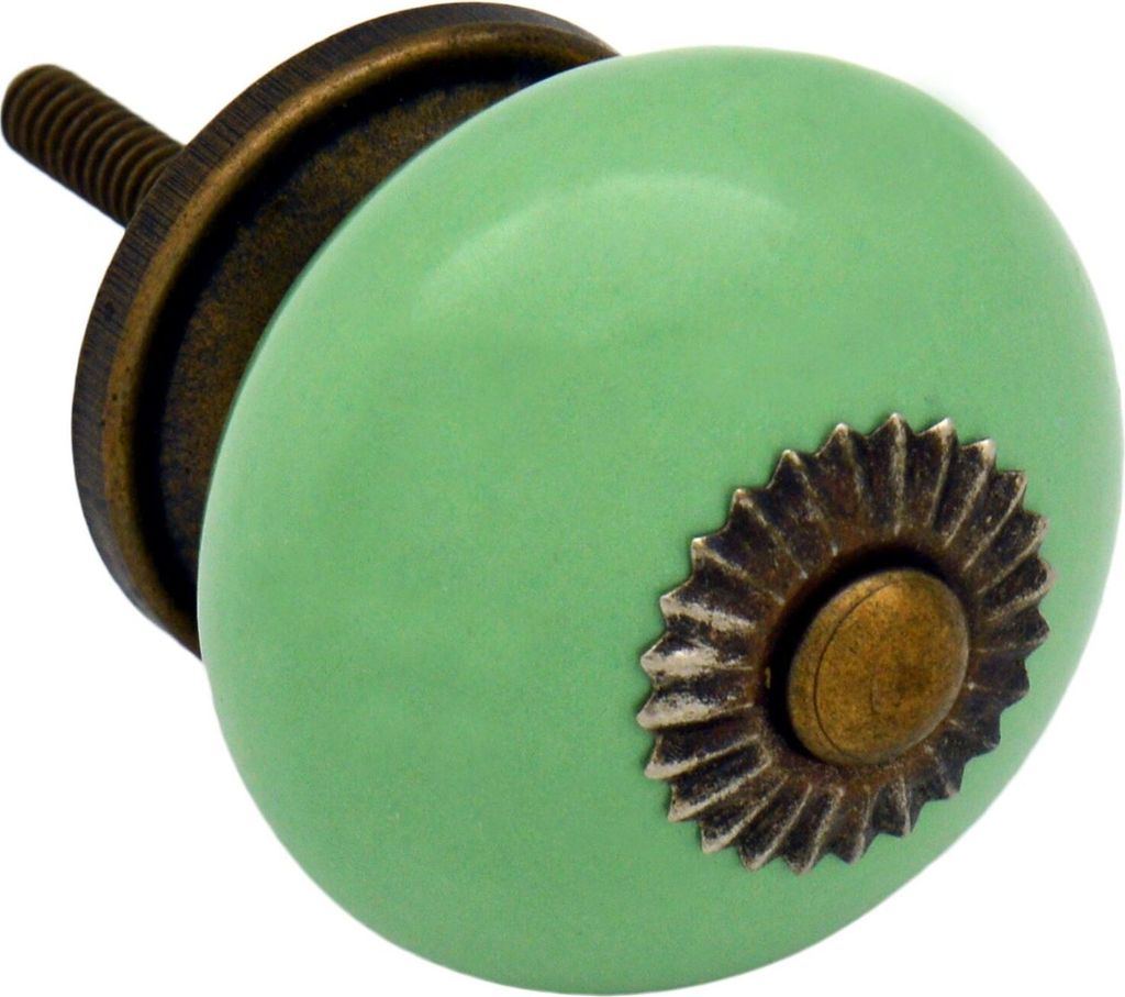 Nicola Spring runder Möbelknopf aus Keramik – Grün