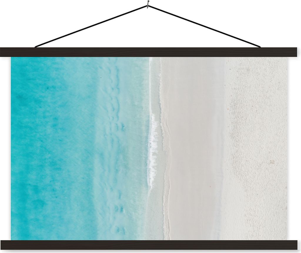 MuchoWow Textilposter Strand - Meer - Insel 90x60 cm mit schwarzem Rahmen - Aufhängungssatz