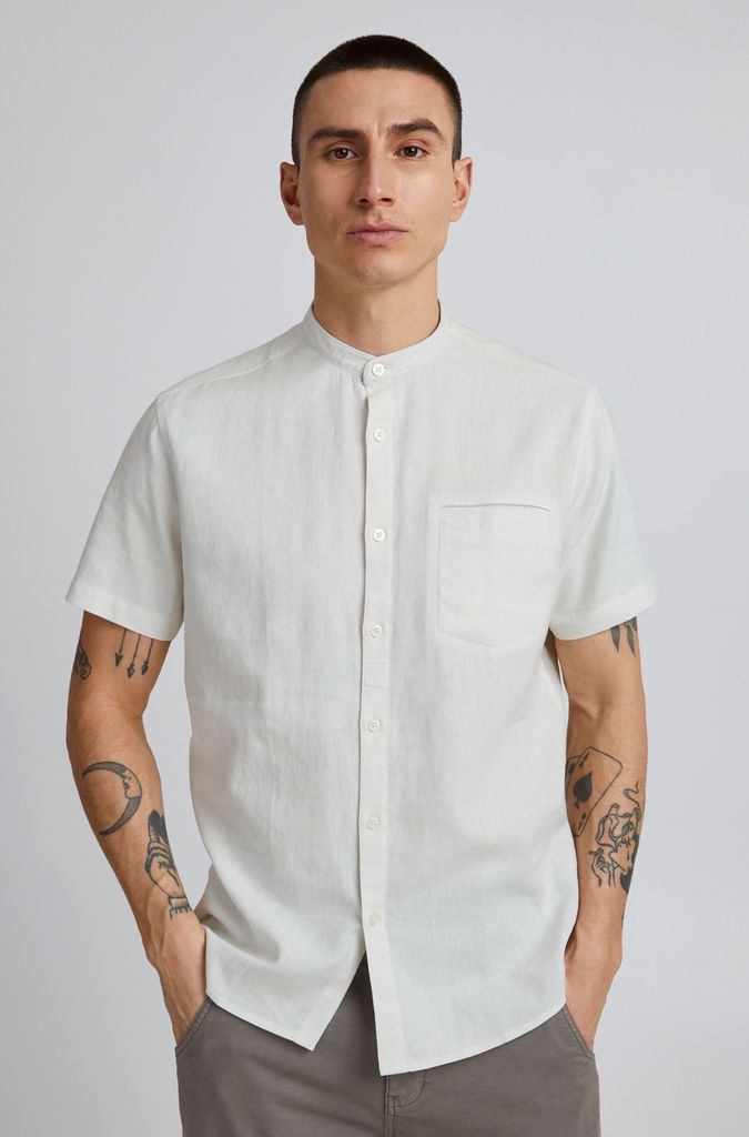 11 Project PROcke Herren Kurzarmhemd aus Leinenmix Herrenhemd Hemd