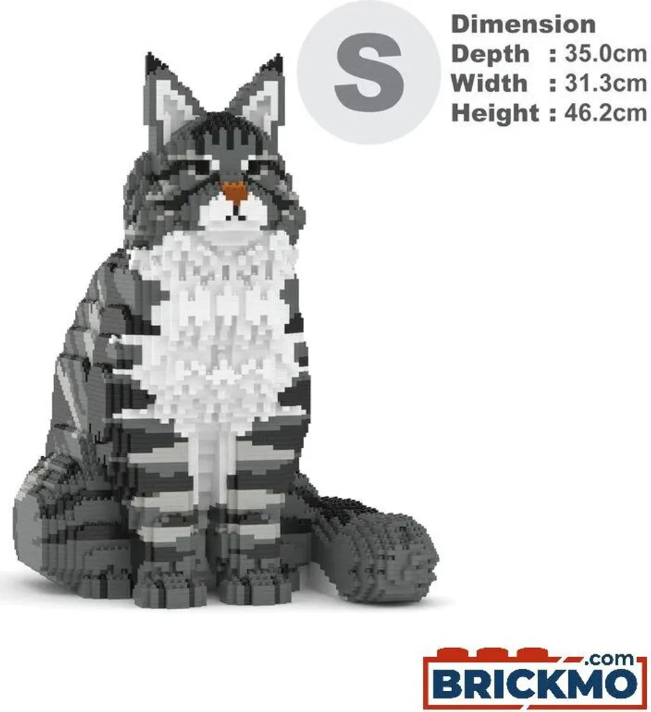 Statue Chat Maine Coon JEKCA Bricks 01S-M02 Système Verrouillage Sans Colle