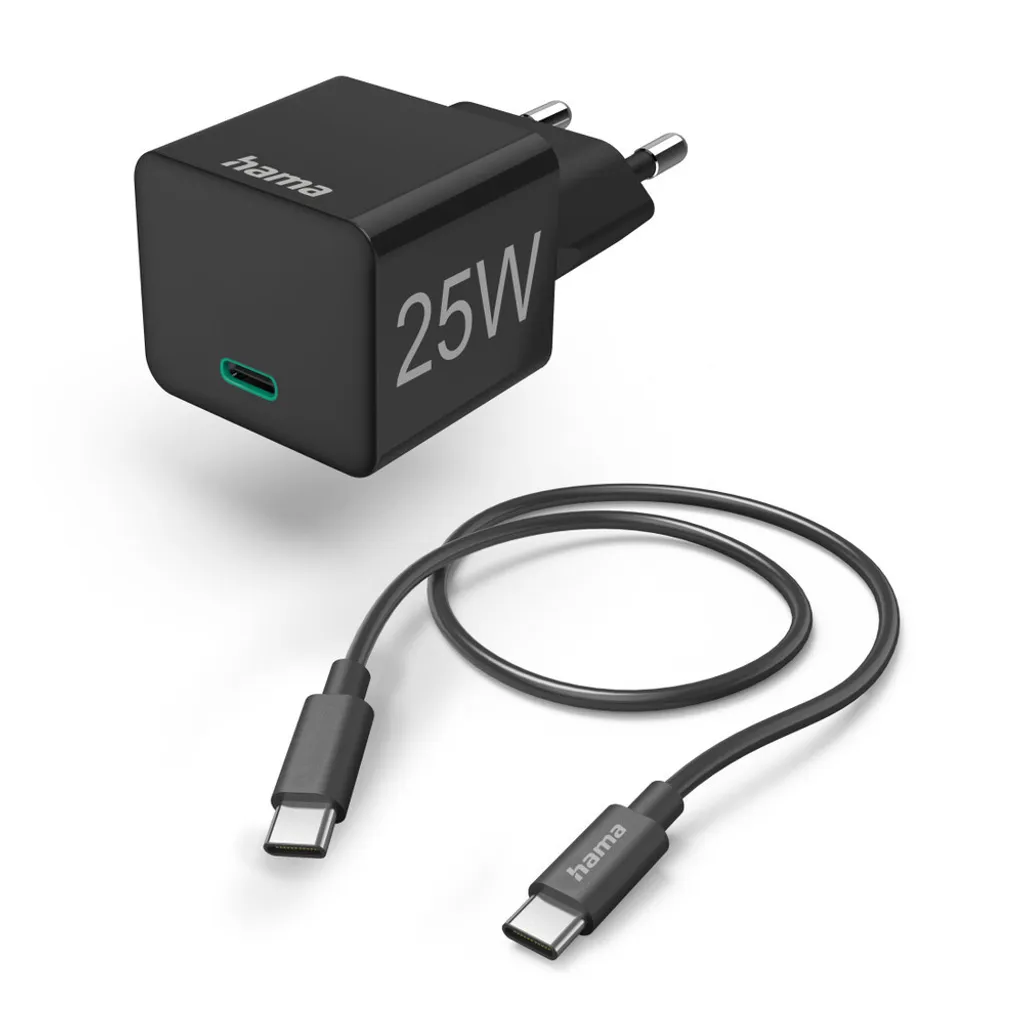 Kit Hama 25W USB-C 00201623 - Minimalismo e Potenza PD Black