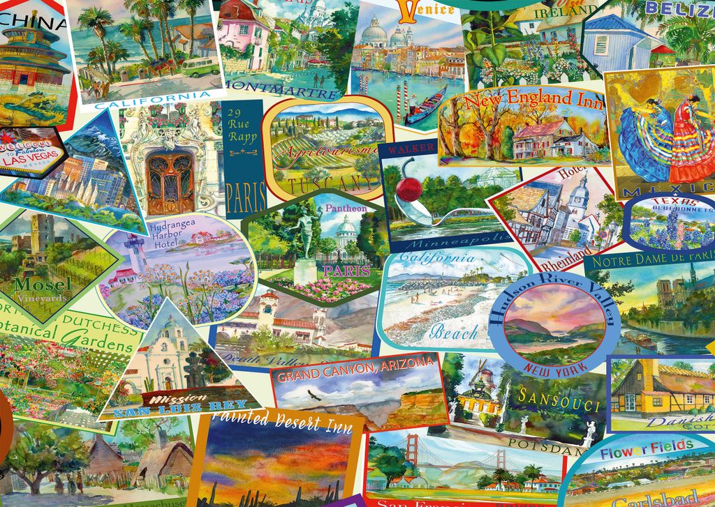 Schmidt Spiele 58984 Reise-Sticker Puzzle 1000 Teile