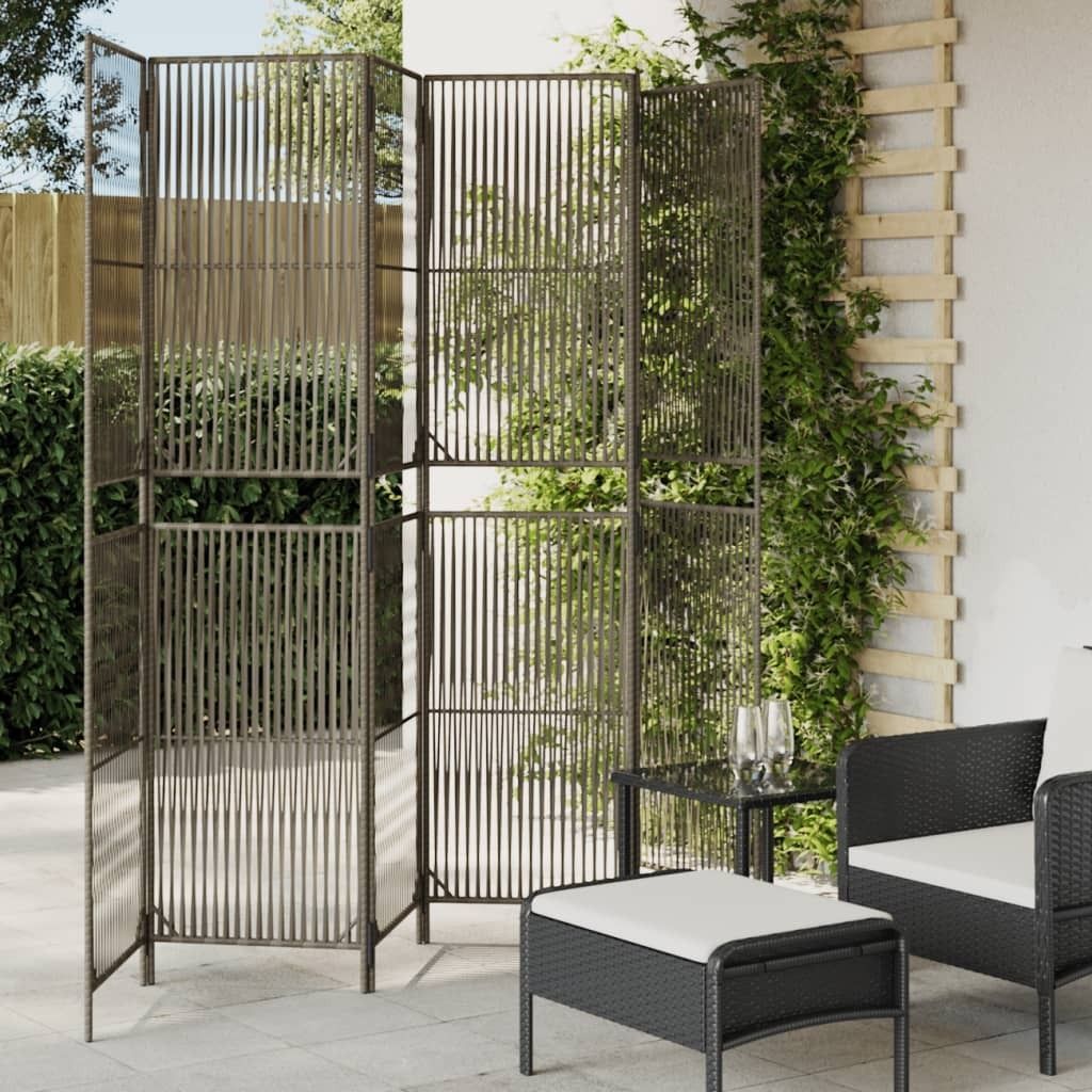 "2026 Promotion" Paravent 6-tlg. Grau Poly Rattan - Paravents CC22251