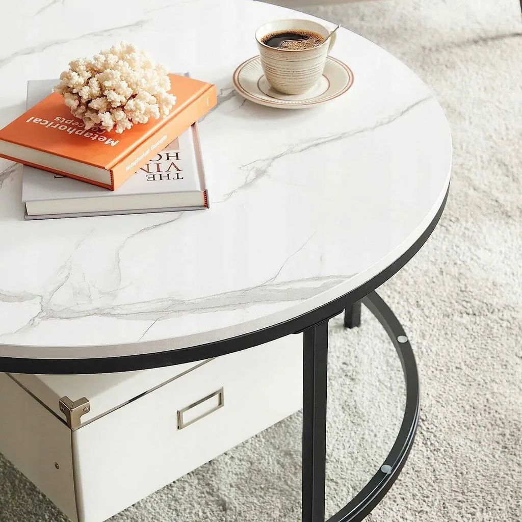 Table basse LATICIA aspect marbre durable qui ne se tache pas - 4