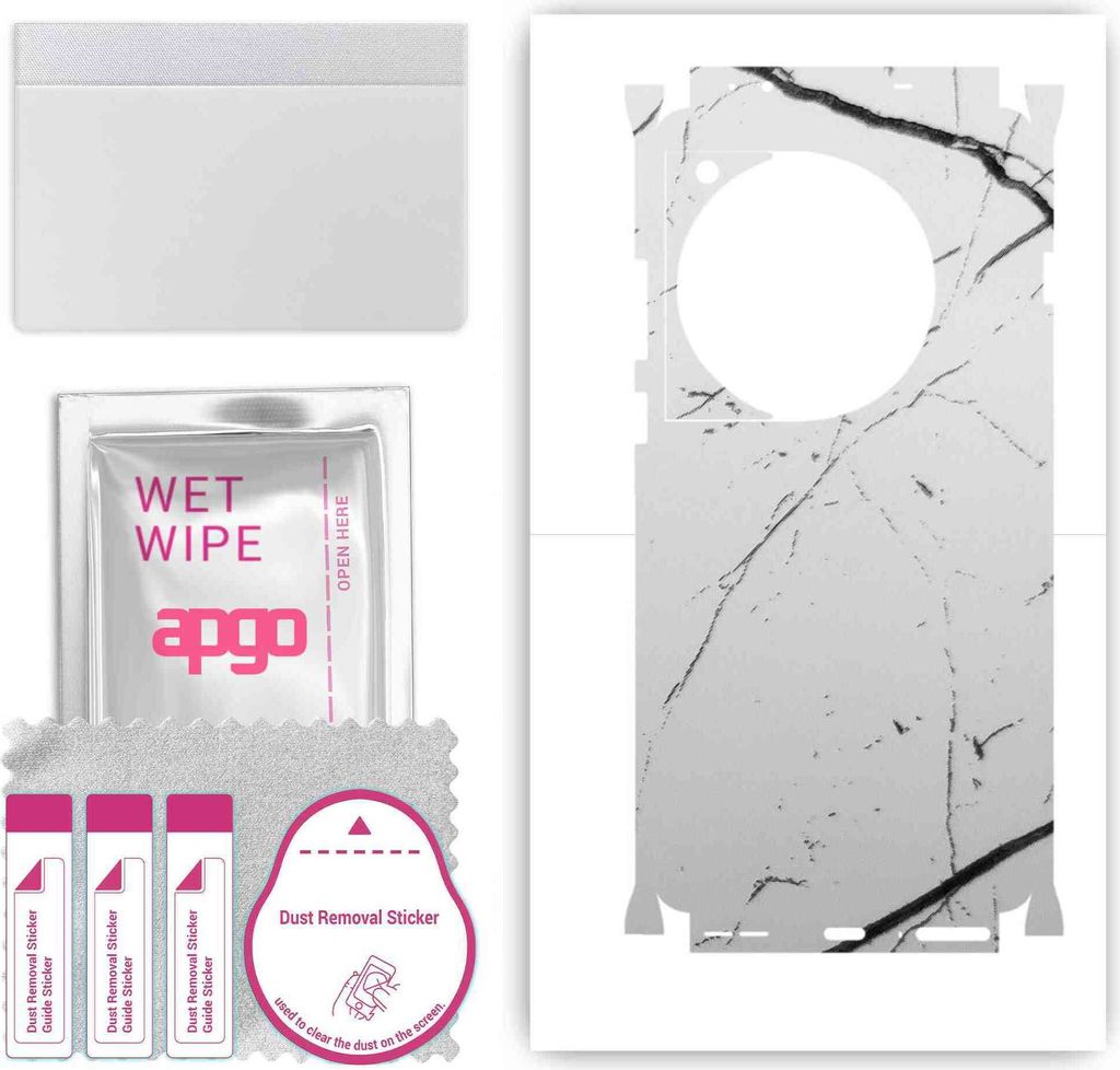 apgo Rückseite + Seiten Schutzfolie, Skin, kompatibel mit OnePlus 12, Hinten Displayschutzfolie aus Vinylfolie, kratzfest, einfache Montage - Wei...