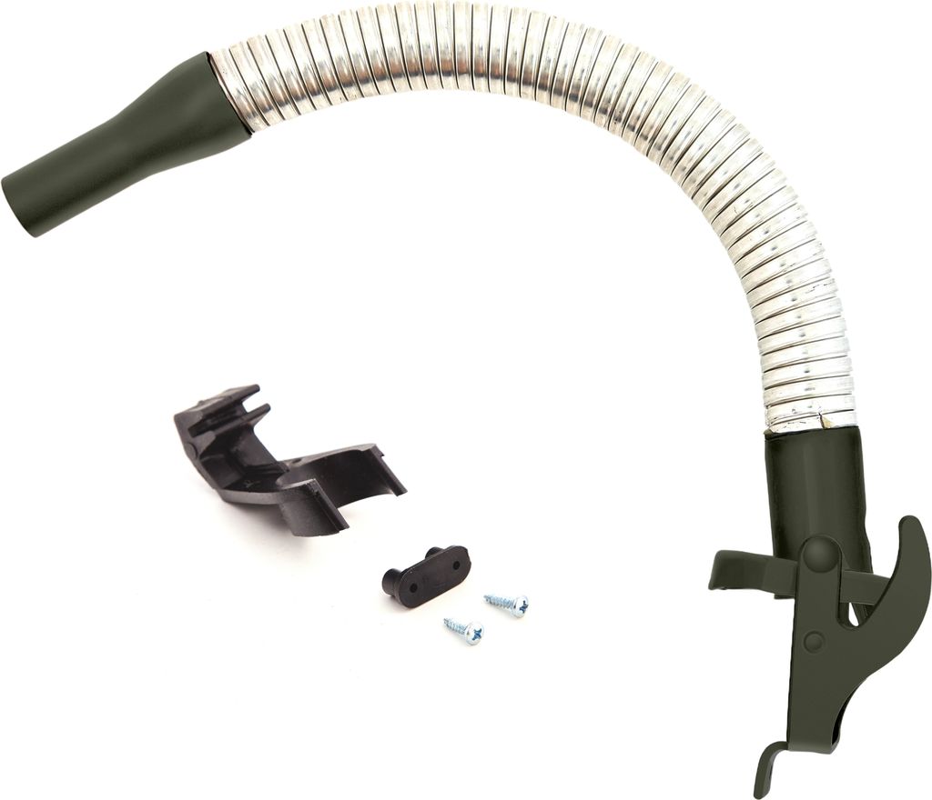 BW Ausgießer flexibel für Metall Benzinkanister 5 / 10 / 20 Liter - 20mm für Benzin mit Halterung für 10/20L Kanister - Bronzegrün RAL 6031-F9