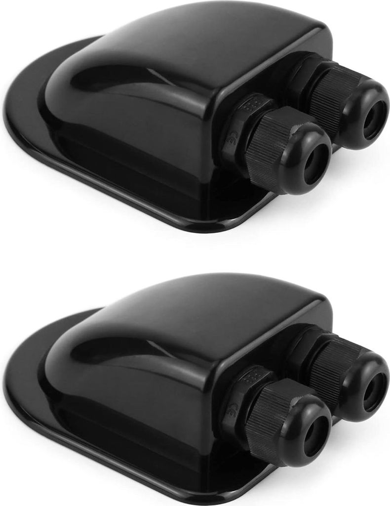 2 Stück Dachdurchführung IP68 Wasserdicht ABS Solar Doppel-Kabeldurchführung rfür Solarsatellit Klimaanlage Wohnmobil Wohnwagen Boot, Schwarz