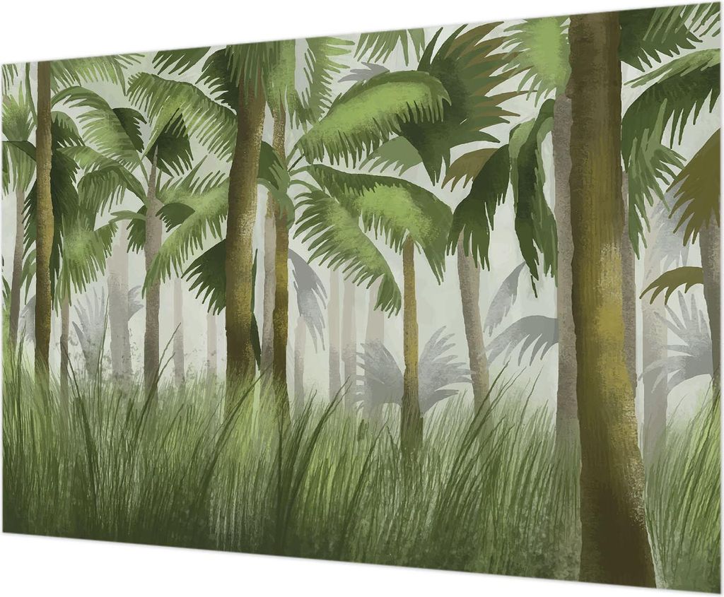 Wandtapete - Dekorative Tapete für Wohnzimmer - Tapetenfolie für Wanddekoration - 208x146 cm - Tropischer Wald