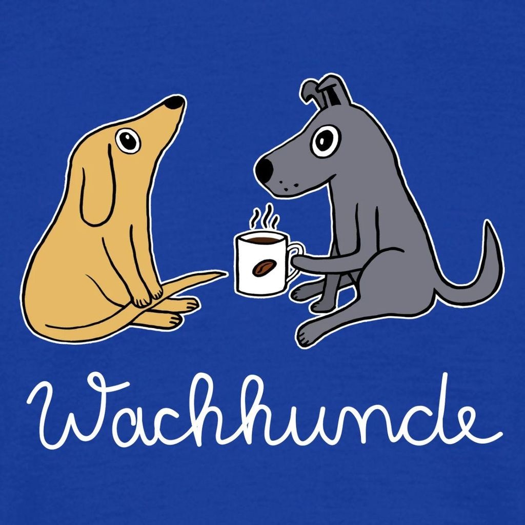 Spreadshirt Wachhunde Hunde Mit Kaffee Wortspiel Männer T-Shirt, XXL, Dunkelblau