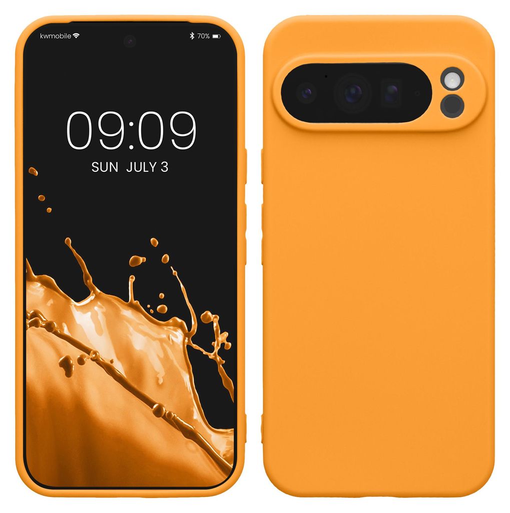 kwmobile Handyhülle für Google Pixel 10 Pro XL Hülle - weiches Handy Silikon Case - Schutzhülle Cover - Fruity Orange