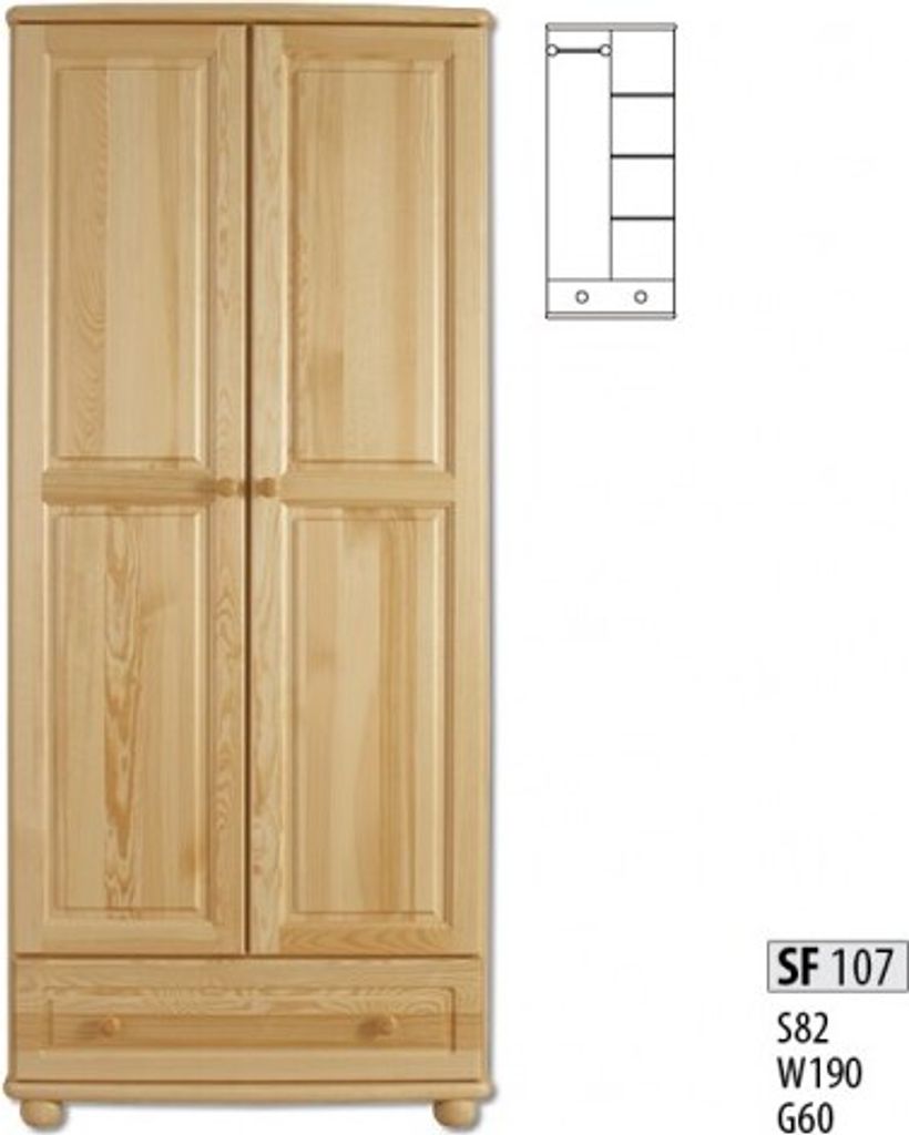 Echtes Holz Massivholz Vollholz Kleiderschrank Schrank Schlafzimmerschrank Neu