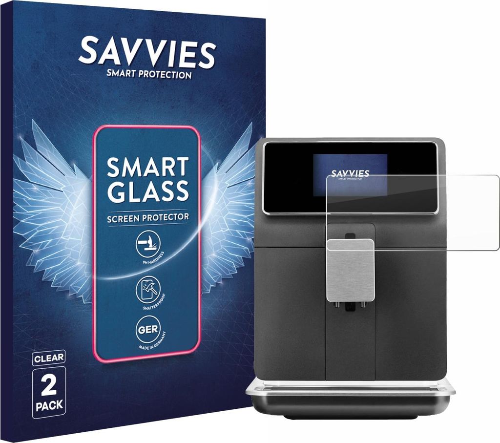 2x Savvies Schutzglas Folie für WMF Perfection 860L 9H Panzer Schutzfolie Glas Displayschutz klar transparent