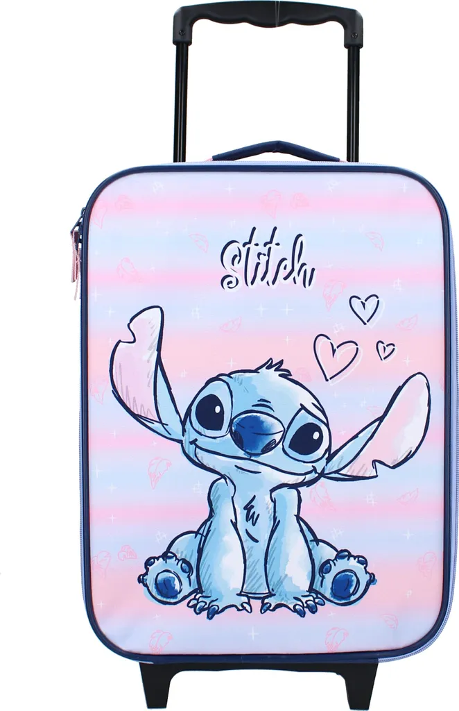 Valise à roulettes enfant Lilo & Stitch - Bagage Trolley Bleu Vadobag