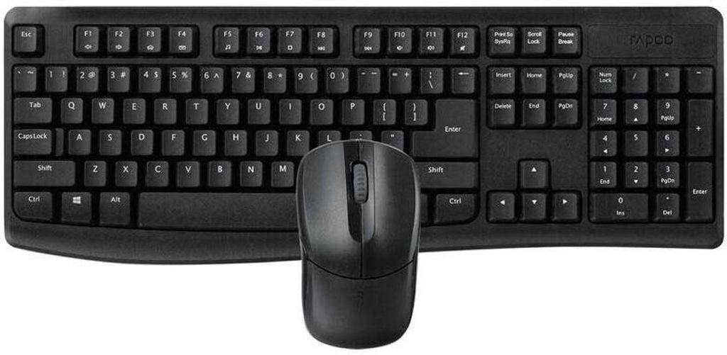 Rapoo X1800Pro, Volle Größe (100%), Kabellos, RF Wireless, QWERTY, Schwarz, Maus enthalten