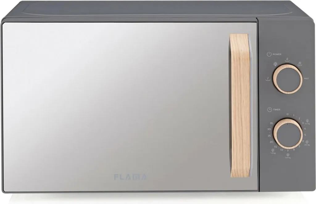 Petit Micro-ondes Compact 20L Flama 1832 FL Gris 700W pour la Cuisine