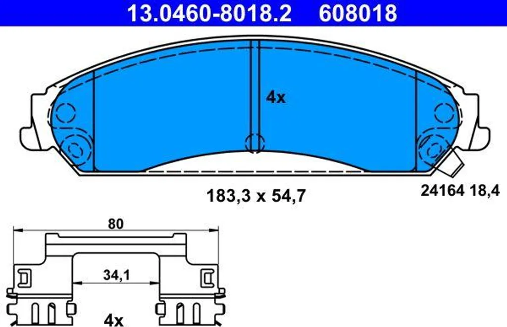 Plaquettes ATE OE K05142559AB Haute Performance pour Freinage Thema et 300 C