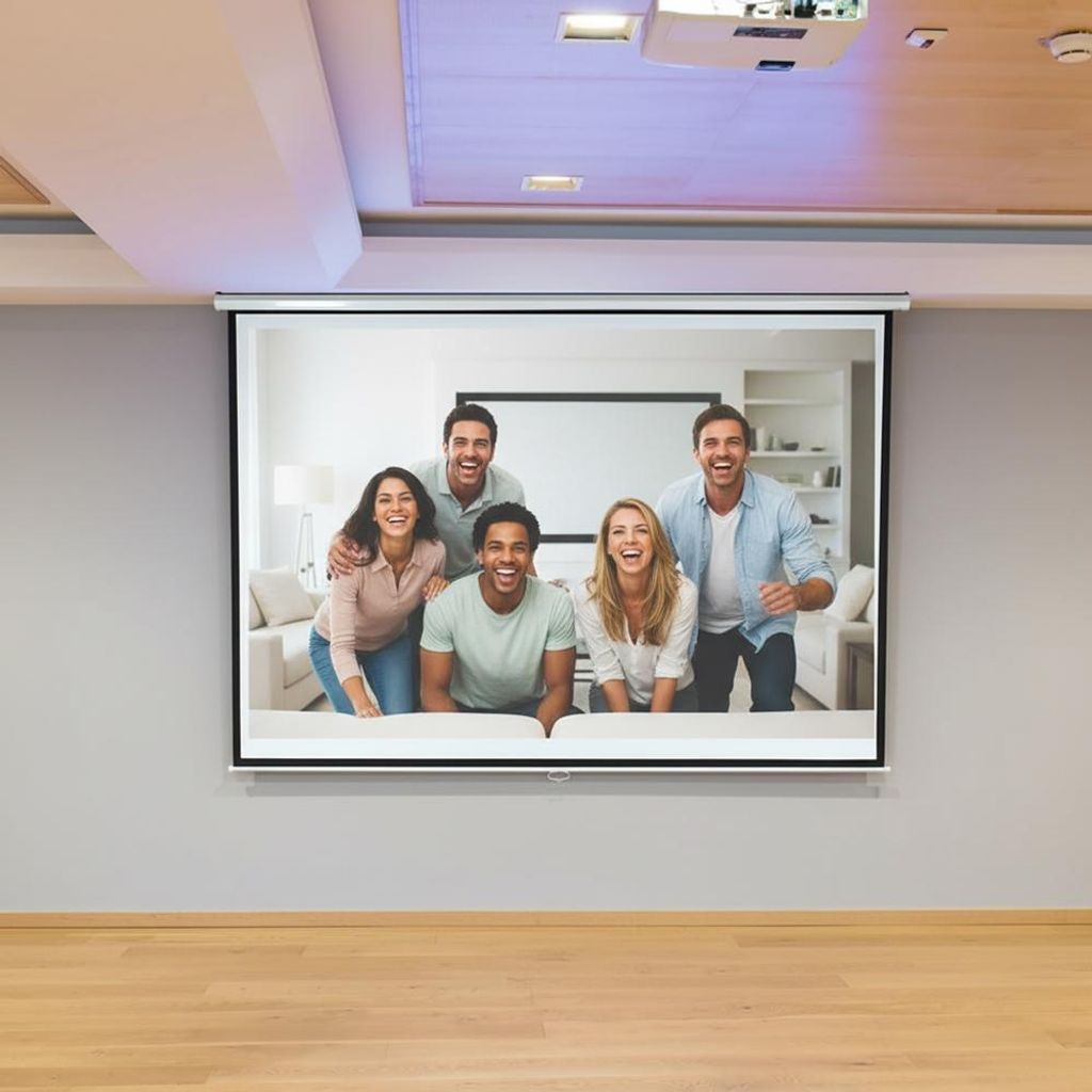 Mucola Leinwand inkl. FFB Projektionsleinwand Beamerleinwand HDTV Motor Rolloleinwand Projektionswand Heimkinoleinwand - 244x182CM