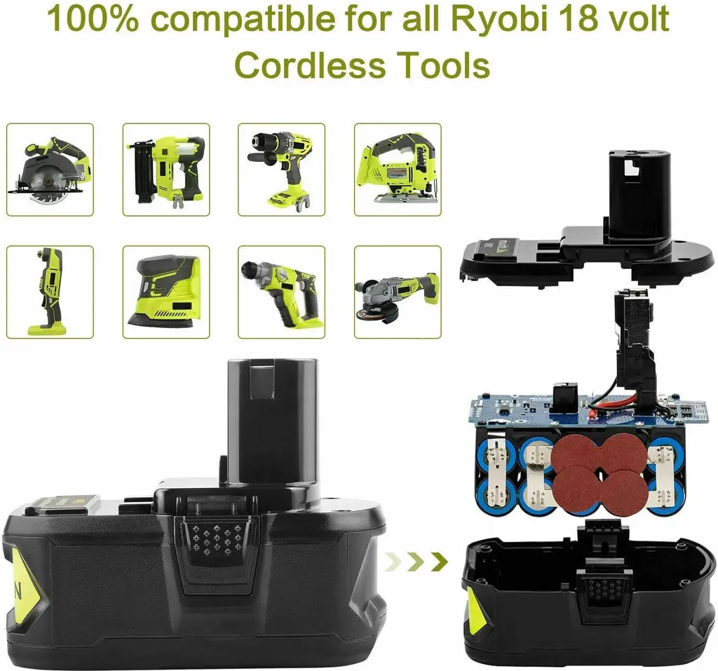 Batterie 18V pour Perceuse Ryobi One+ et Chargeur Rapide 5Ah Li-Ion