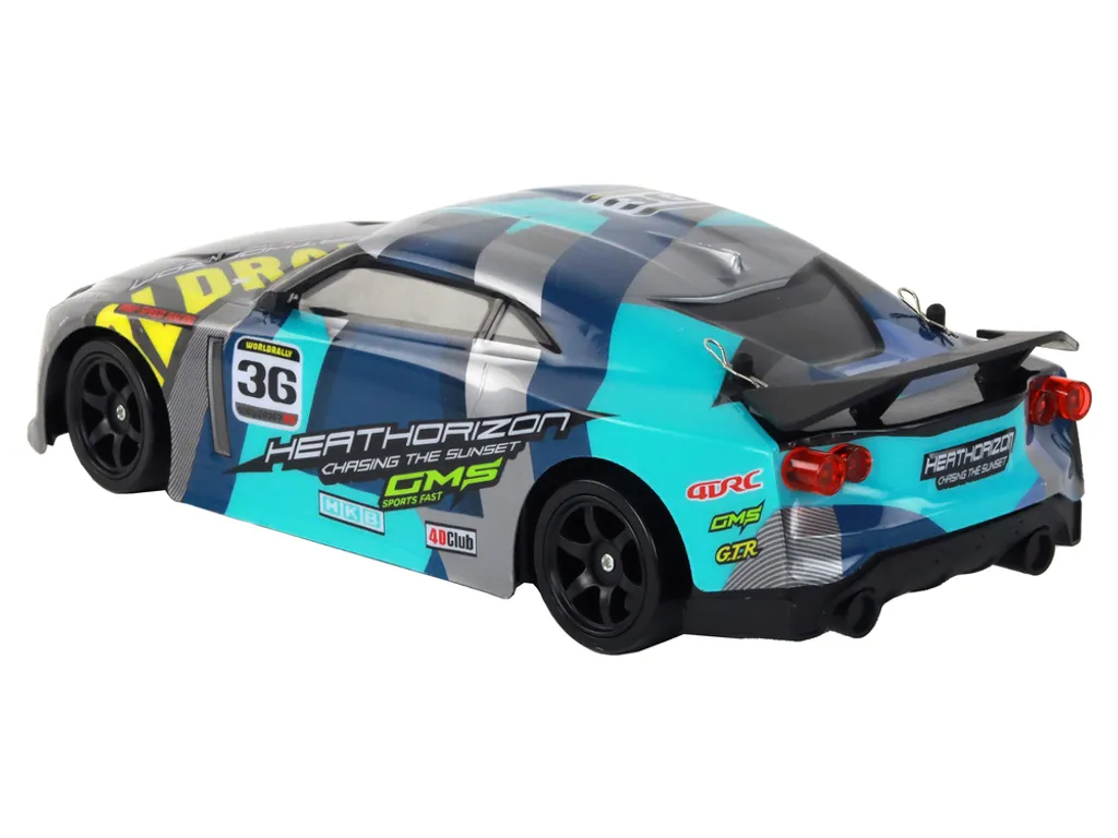 Voiture de sport télécommandée RC - Bolide de course rapide 1/16 bleu