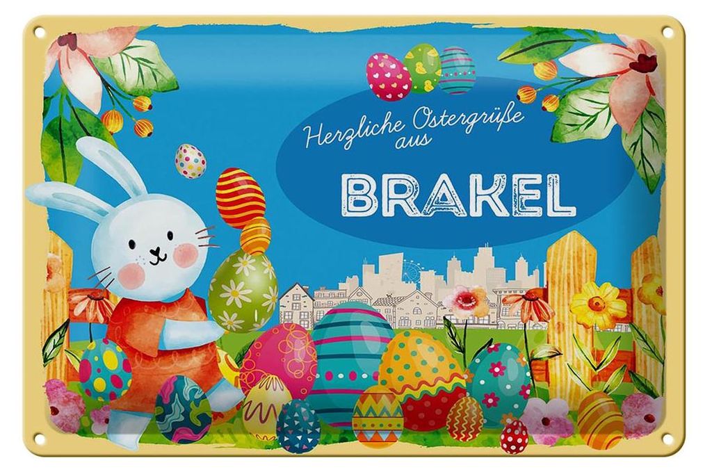 Blechschild Ostern Ostergrüße 30x20cm BRAKEL Produktbild 