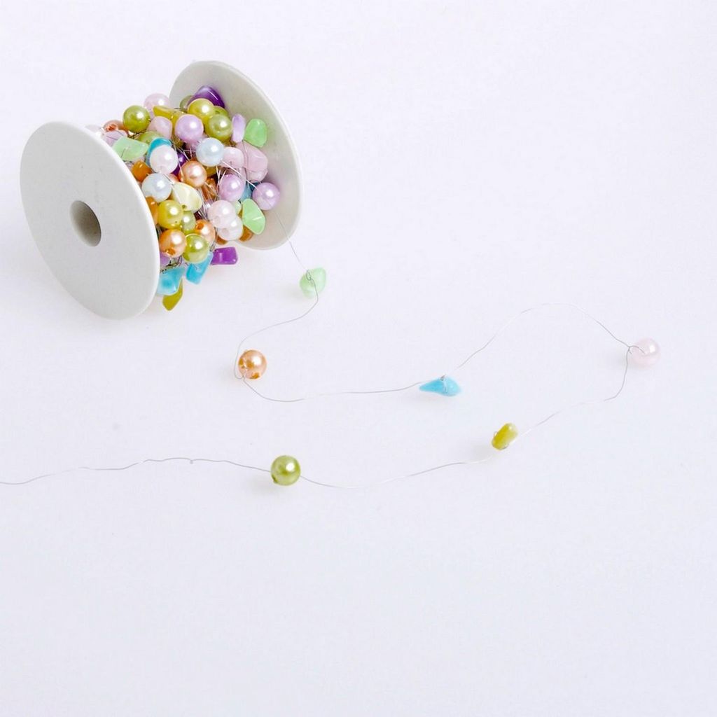 Perlen am Draht - 5mm - 10m - col. 23 pastellbunt - 78530-5-10-23