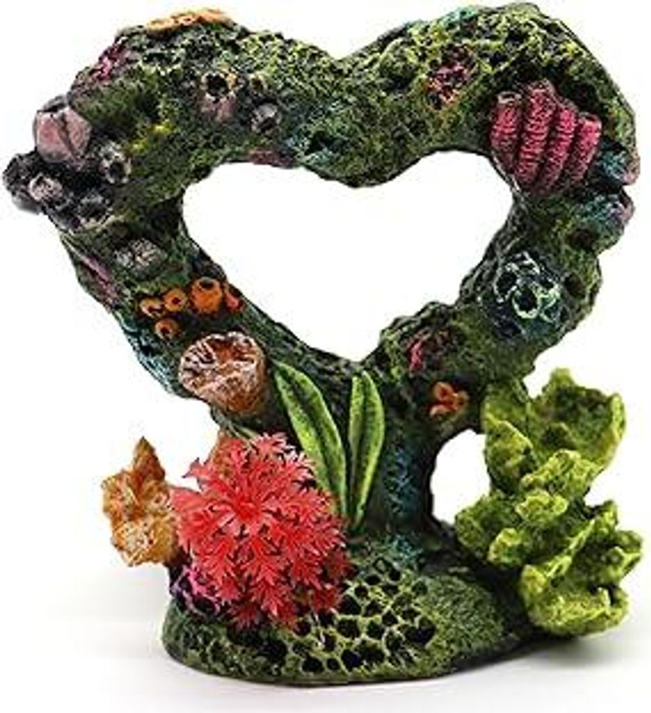 Amtra Deko versunkenes Herz - Dekoration für Süß- und Meerwasser aus Harz, für Aquarien und Fischbecken, ungiftig, 12 x 6,5 x 12,5 cm
