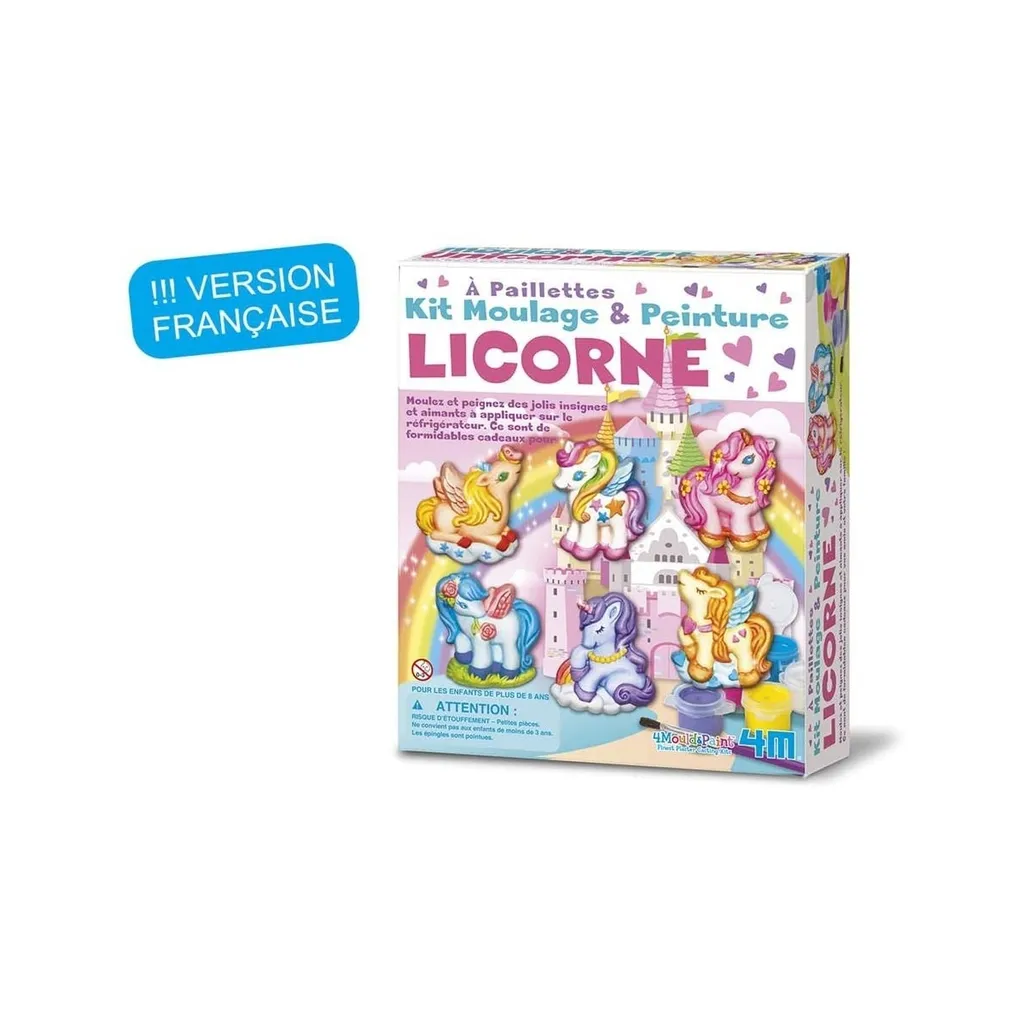 Moulage de Licorne 4M : Kit Complet avec Peinture et Paillettes Brillantes