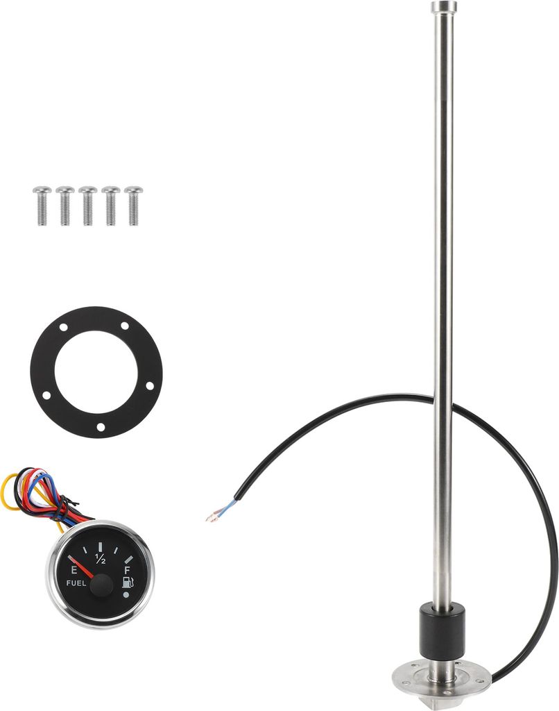 Kraftstoffsendeeinheit und Messgerätesatz 460mm Länge Bootskraftstoffsendeeinheit Marinekraftstoffgebereinheit Metall Schwarz Silberton 240-33 Ohm