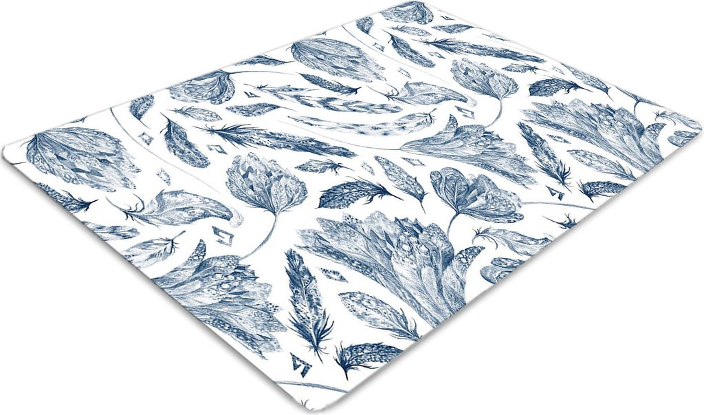 Stuhlunterlage Bürostuhlunterlage 120 cm x 90 cm Bodenmatte Bürostuhlunterlage - Blaue Blätter
