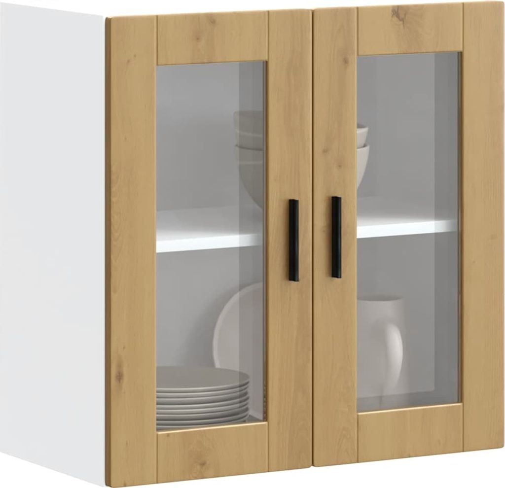 "2026 Promotion" Küchen-Hängeschrank - mit Stauraum - mit Glastür Porto Artisan-Eiche - Mehrzweckschrank CC31361