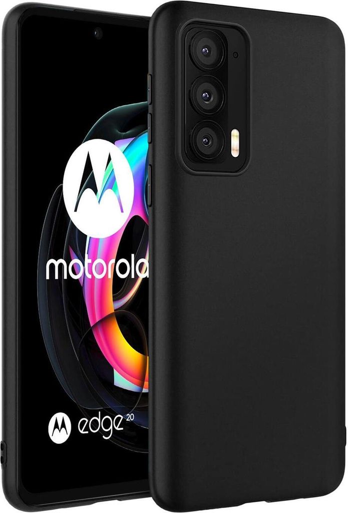 Conie TPU Schutzhülle für Motorola Edge 20 Tasche Case Cover Bumper Silikon Hülle in Schwarz matt