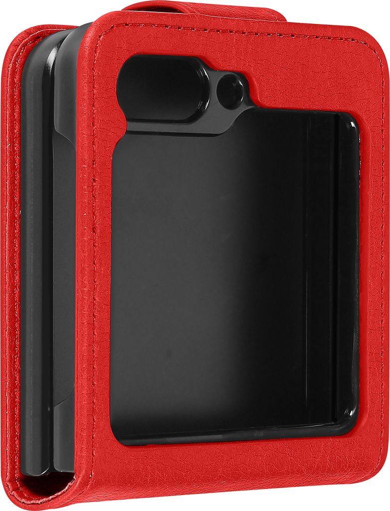 Kunstlederhülle mit Magnetlasche für Samsung Galaxy Z Flip5 – Rot
