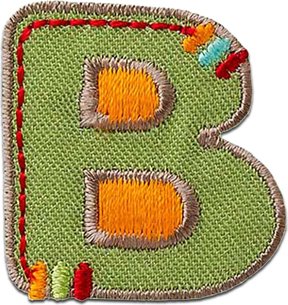 Buchstabe B 3 x 3.1 cm: Alphabet Buchstabe Einzeln Auswählbar - Aufnäher, Bügelbild, Aufbügler, Applikationen, Patches, Flicken, Zum Aufbügeln
