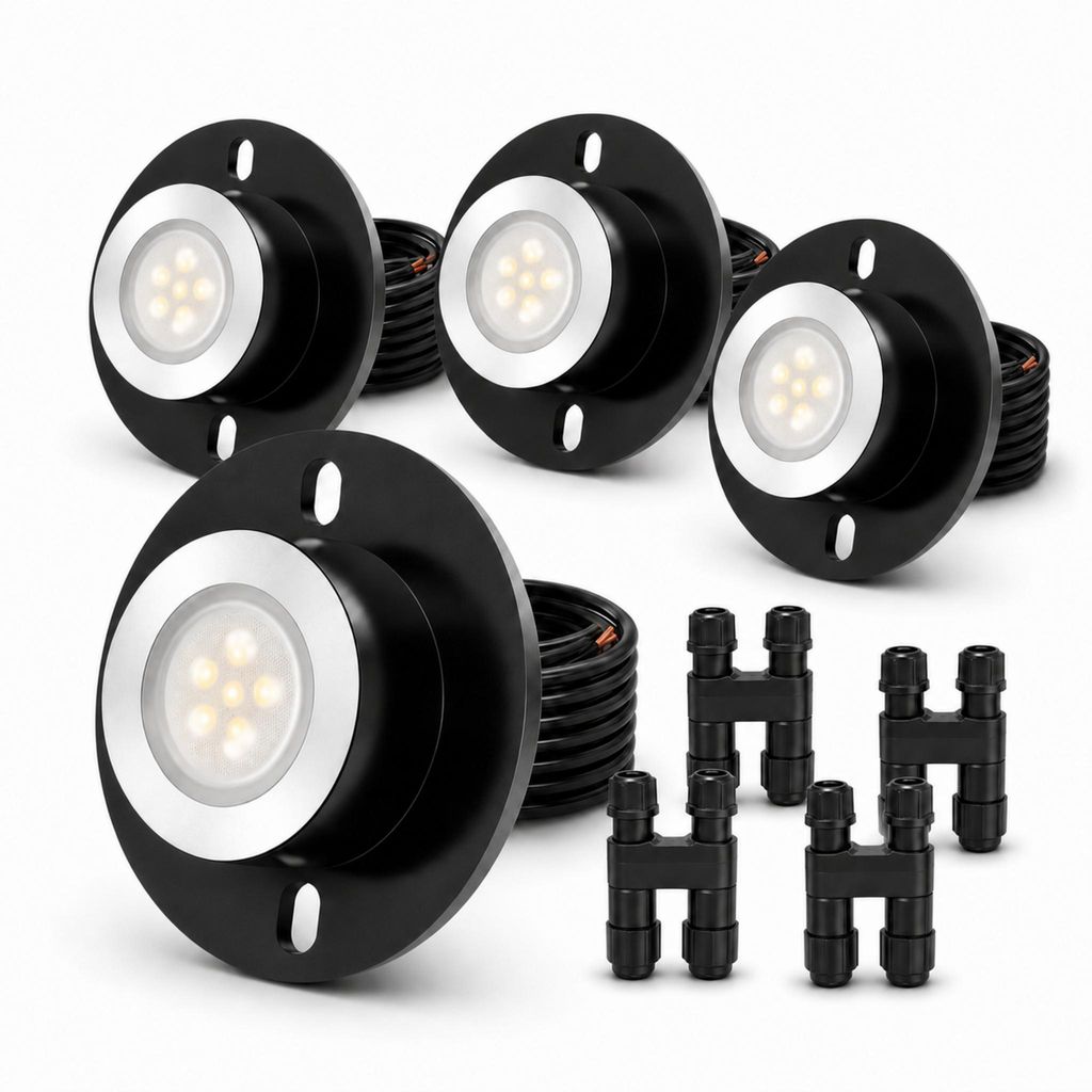 4er Set LED Unterwasserleuchten, 3W 3000K Warmweiß Produktbild 