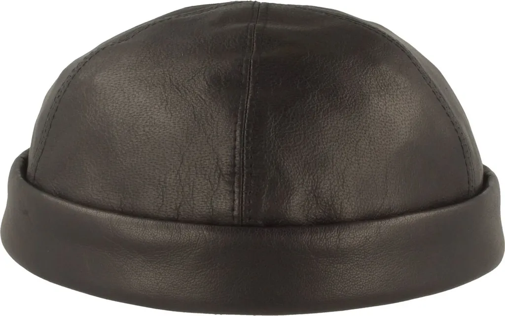 Cappello Docker Bullani Pelle Nera | Streetwear Luxury Miki Beanie