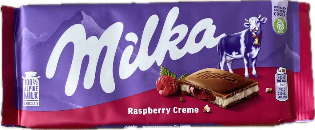 Milka Milchschokolade mit Himbeerfüllung 100 g Produktbild 