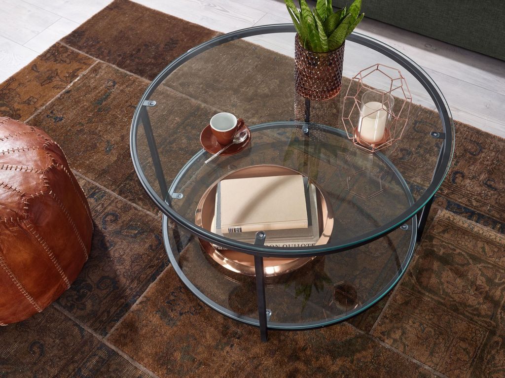 Couchtisch FineBuy Sofatisch Glas Wohnzimmertisch Ø 80 cm Produktbild 4