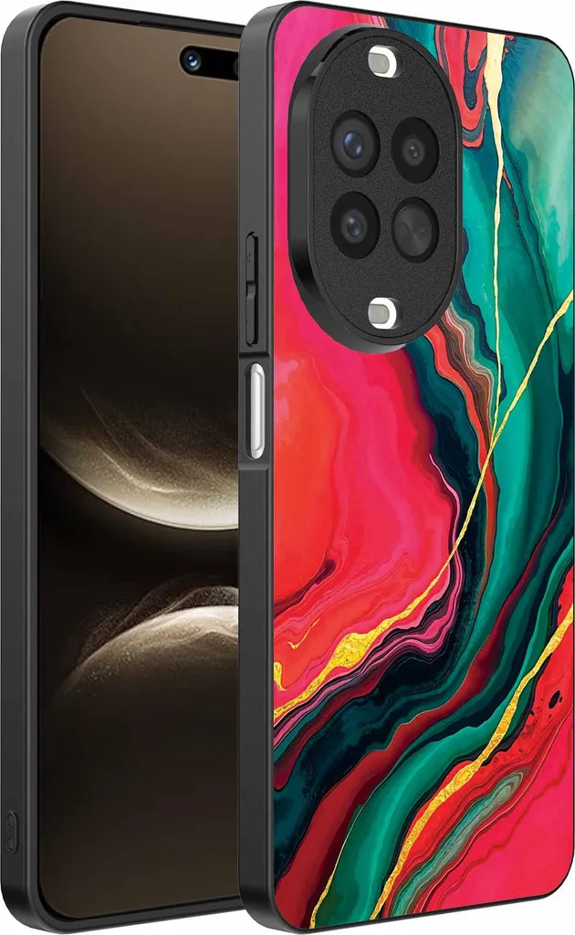 Custodia Huawei Nova 14 Ultra Marmo Rosso Verde | Cover TPU Morbida