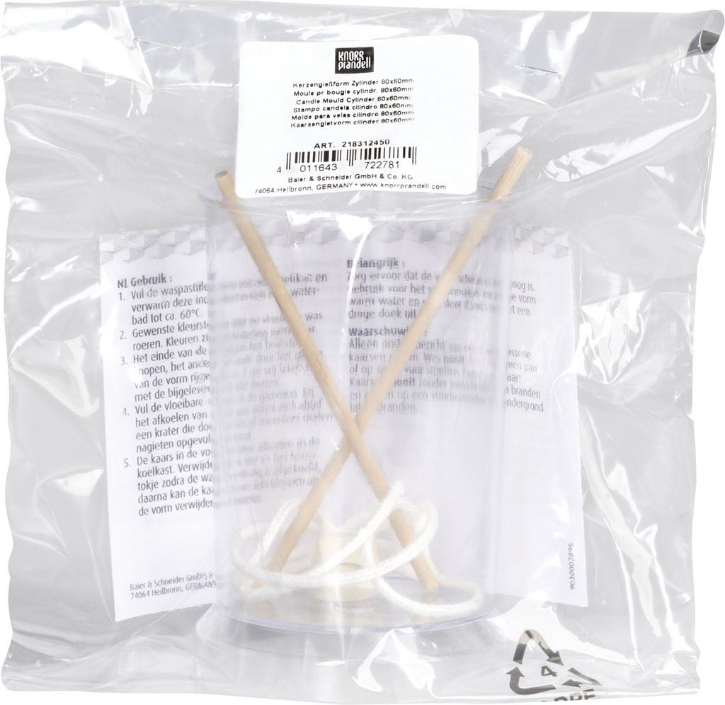 KNORR PRANDELL 218312450 Kerzengießform Zylinder 80 mm Ø 60 mm