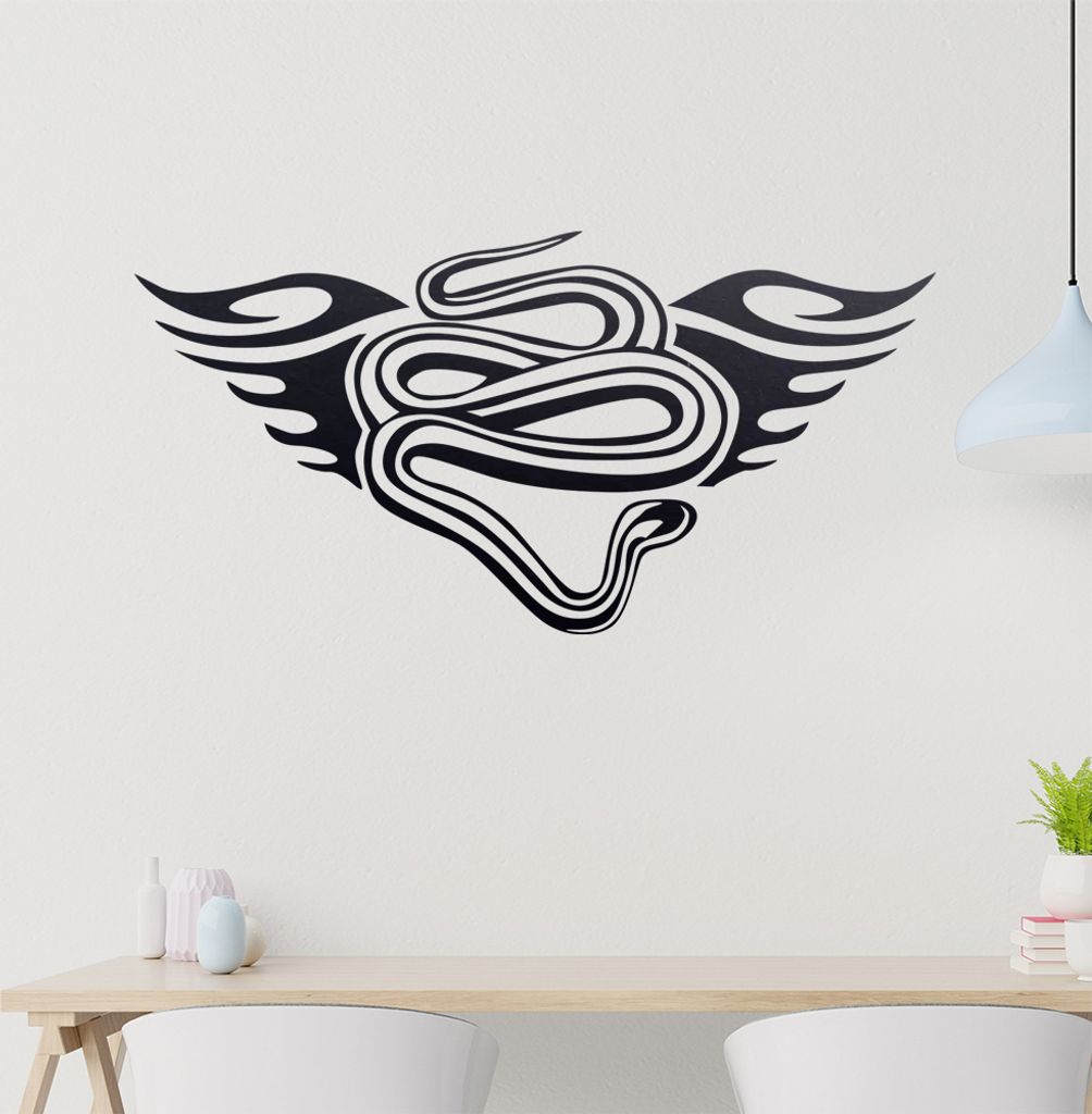 Tribal Schlange Wandtattoo in 6 Größen - Wandaufkleber Wall Sticker - Dekoration, Küche, Wohnzimmer, Schlafzimmer, Badezimmer