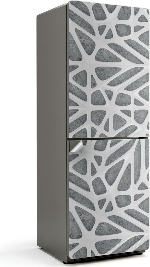 Muster aus sechseckigen Elementen – Kühlschrank Aufkleber – Klebefolie Kühlschrank – Kühlschrank Nachbildung – Kühlschrankfolie selbstk...
