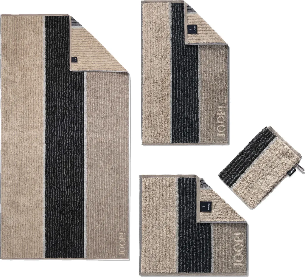 Asciugamano in spugna Joop! serie Signature Lines 1658-70 righe grafite , dimensioni: asciugamano per sauna 80 x 200 cm
