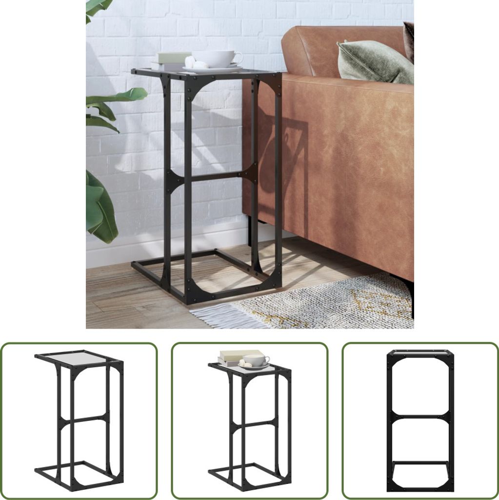 The Living Store Beistelltisch mit Glasplatte Transparent 40x30x61,5 cm Stahl