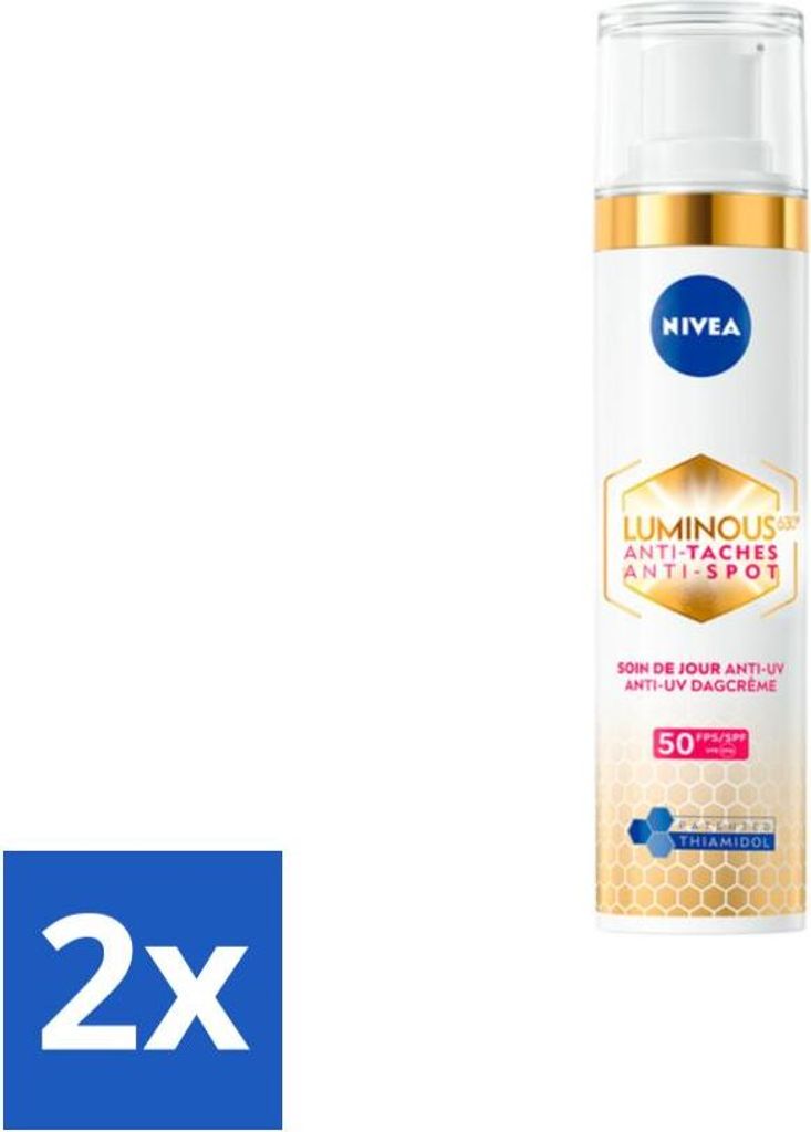 NIVEA - Cellular LUMINOUS 630 Tagescreme - Anti-Spot Gesichtscreme - LSF 50 - Für jeden Hauttyp - Gegen Pigmentflecken - 40 ml - Vorteilspack - 2 ...
