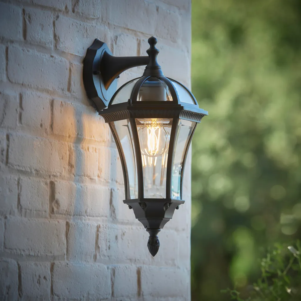 Éclairage extérieur pour terrasse Drayton Noir IP44 Style Lanterne E27