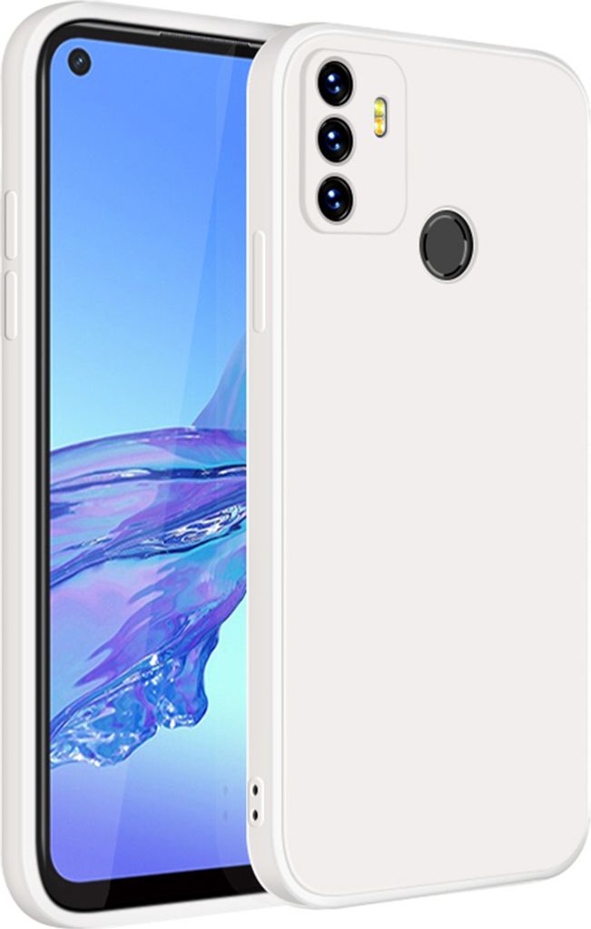 OPPO A32 Hülle, LaimTop Slim Liquid Silikon Gel Gummi Schutzhülle für OPPO A32 Weiß
